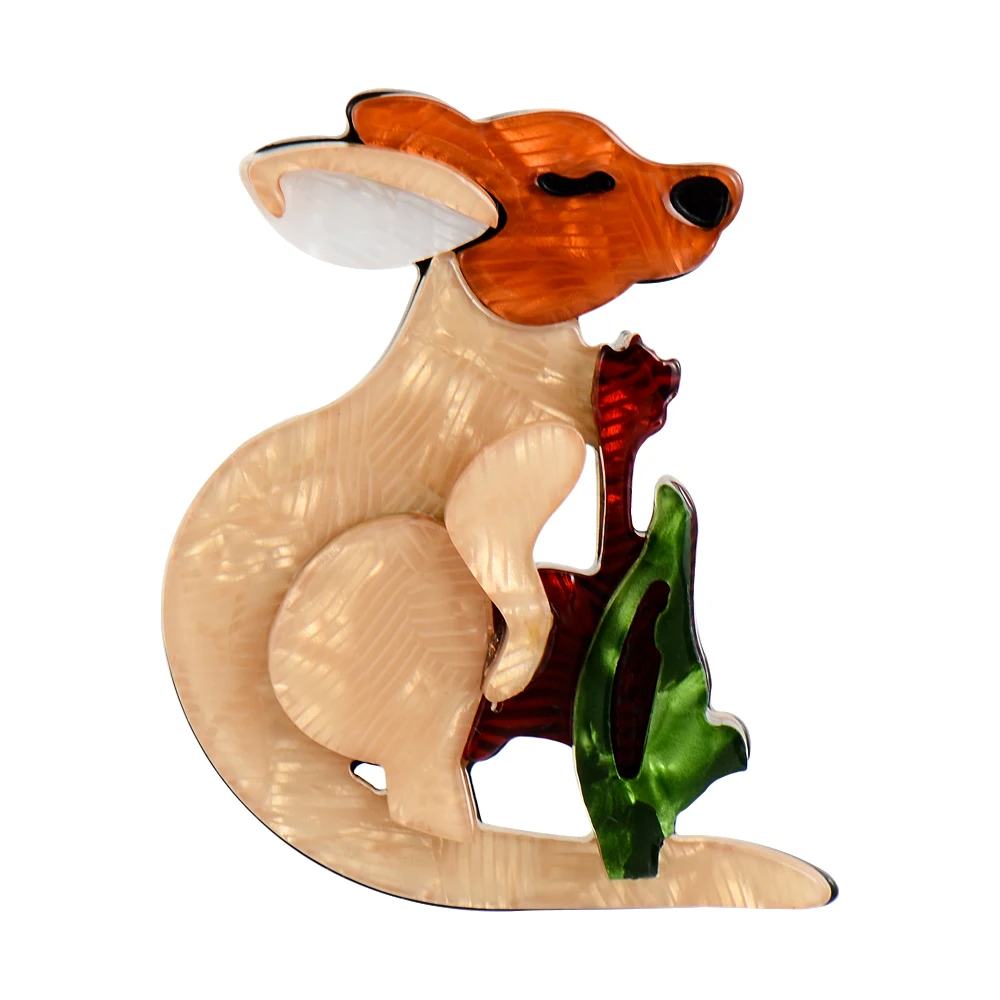 Women'S Kangaroo Bags - Blucome-Broche kangourou de dessin animé réaliste