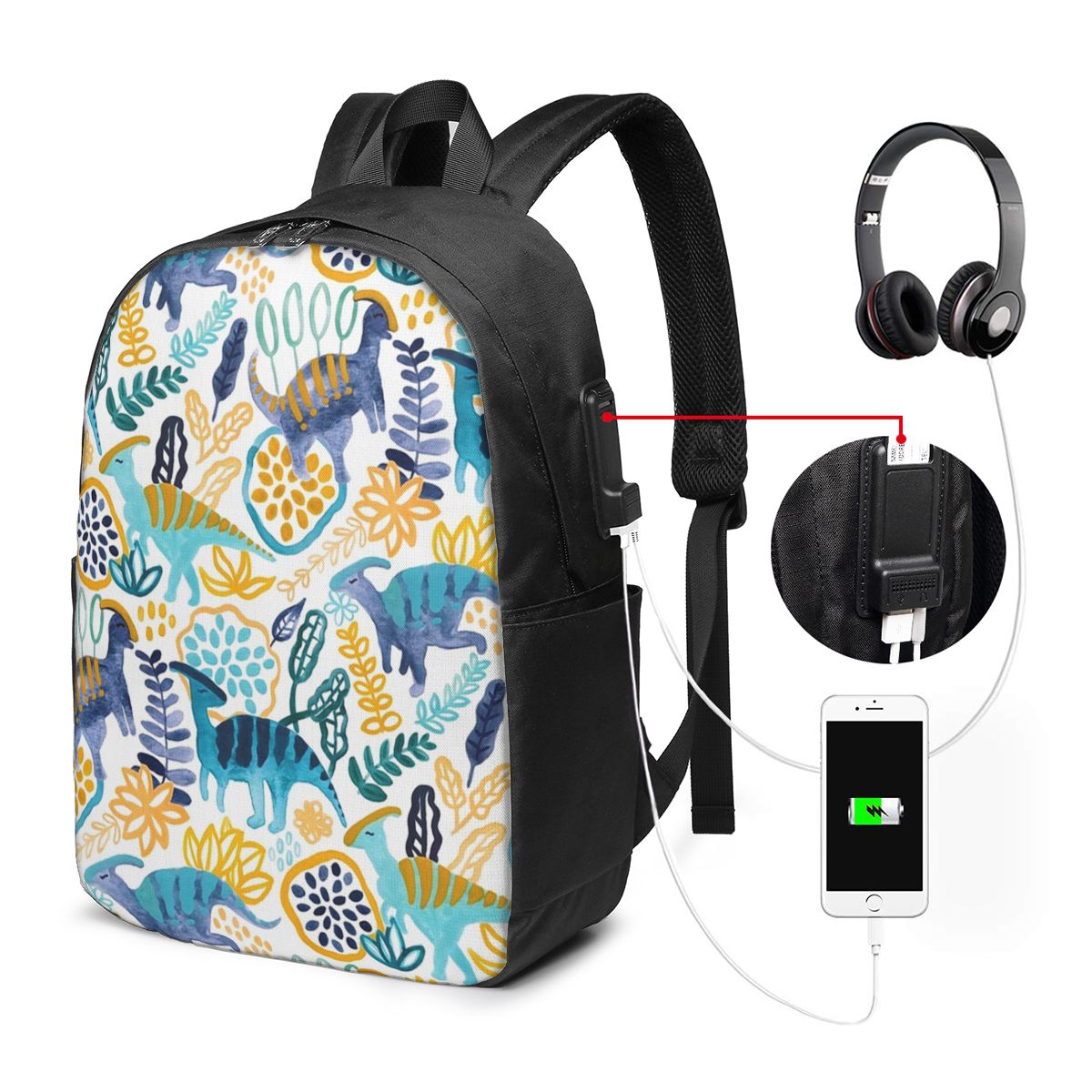 Women Bags Laptop - Sac à dos Gouache Parasaurolophuses, sac