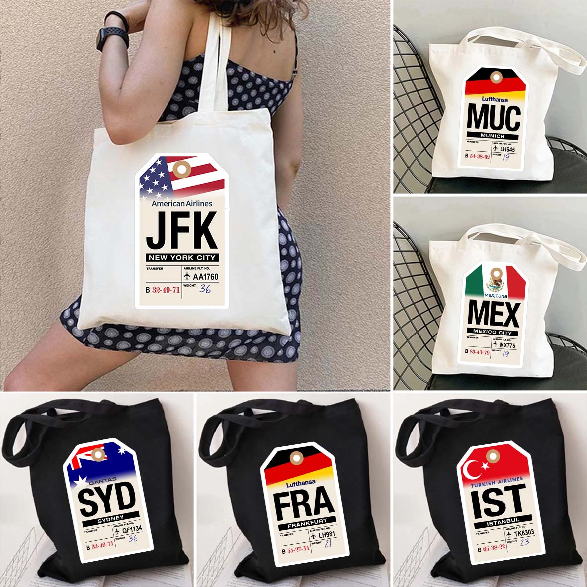 Sac fourre-tout en toile avec  - Women Bags Dubai avis et prix