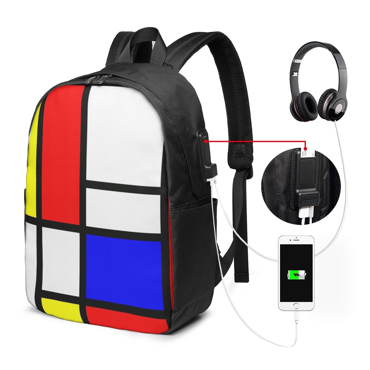 Piet Mondrian Composition Sac  - Women Bags Laptop avis et prix