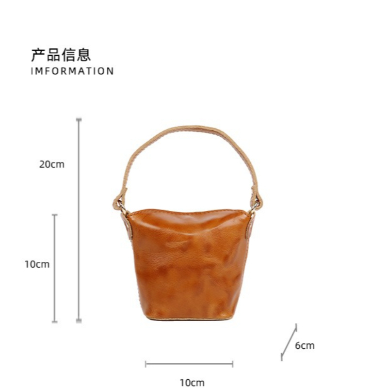 Sac mini-bucket en cuir huilé  - Women'S Bags Top 10 avis et prix